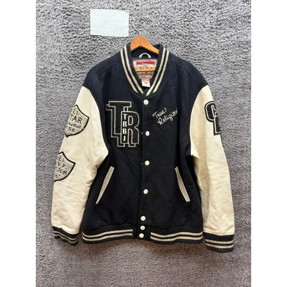 Vintage True Religion Richie Letterman Basketball Varsity Jacket Mens Size XXXL